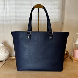 JUICY‎ COUTURE Navy Blue Saffiano Leather Tote Bag